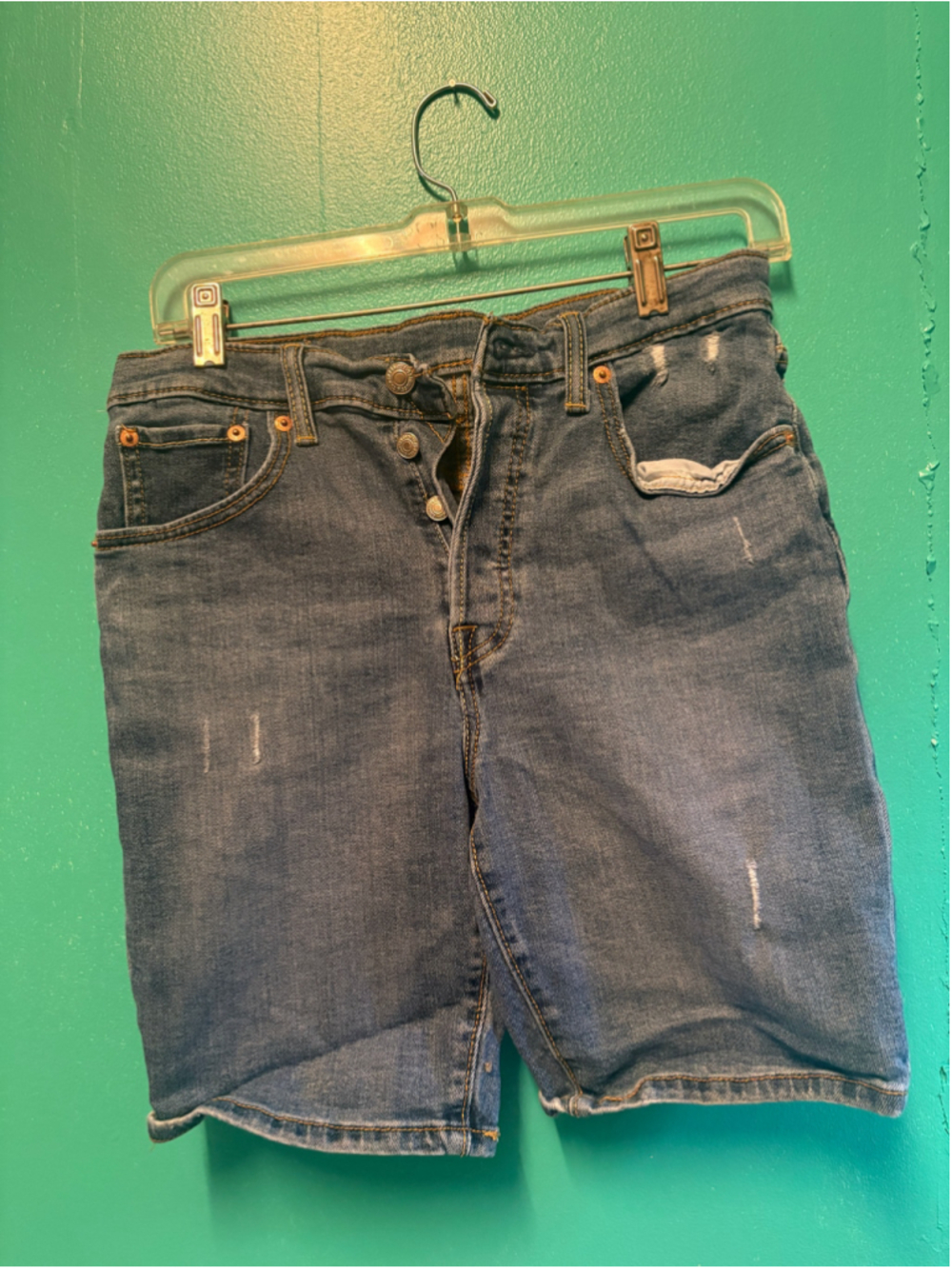 Women's Levi's 501 Jean Shorts Size 16 Blue